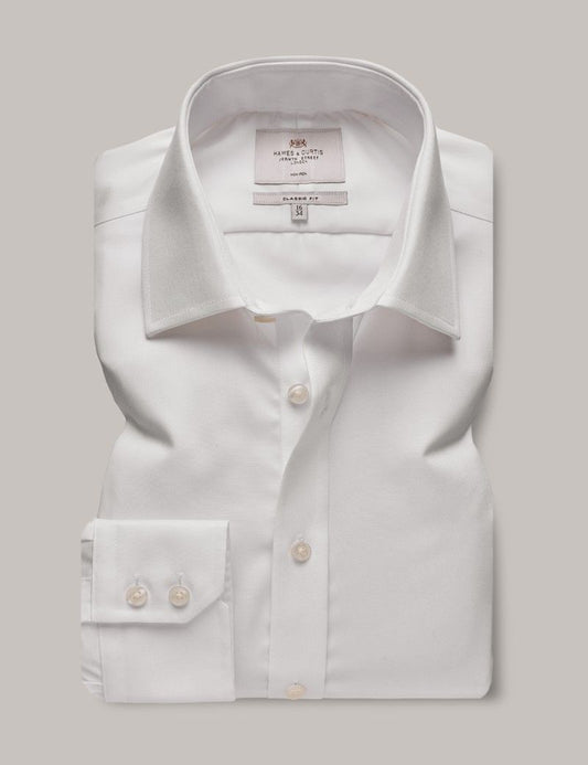 Classic Fit White Fine Twill Non-Iron Shirt