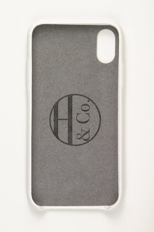 iPhone X Case, White Leather