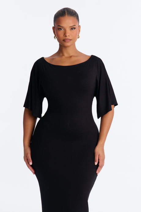 Kennedy Tie Waist Maxi Dress - Black