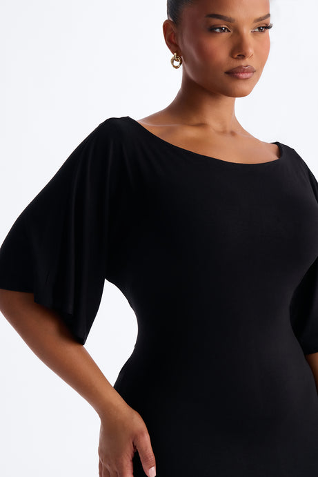 Kennedy Tie Waist Maxi Dress - Black