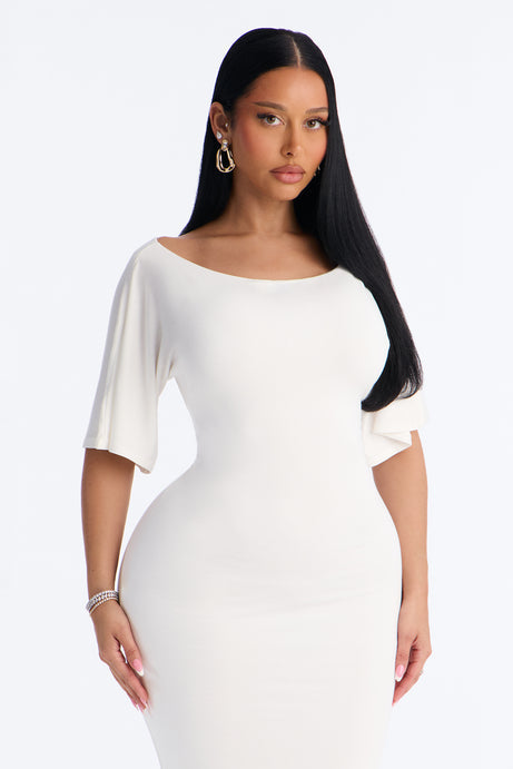 Kennedy Tie Waist Maxi Dress - Ivory