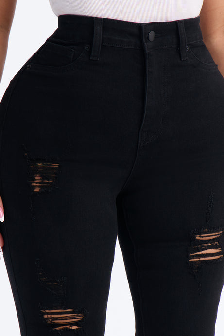 Tall Miami Booty Lifting Ripped High Rise Stretch Skinny Jeans - Black