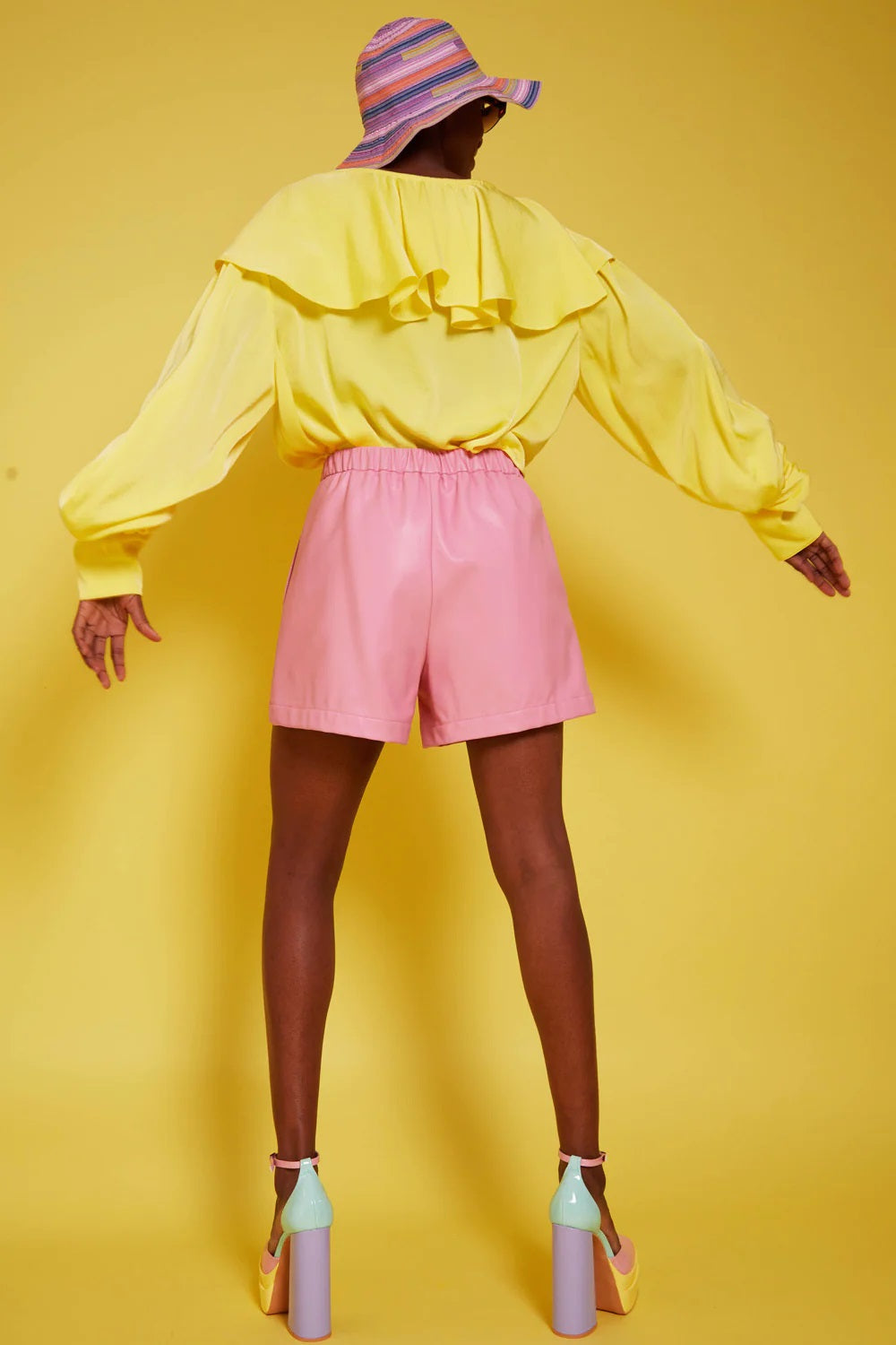 Yellow Silk Blend Ruffle Shirt - Interactive Group