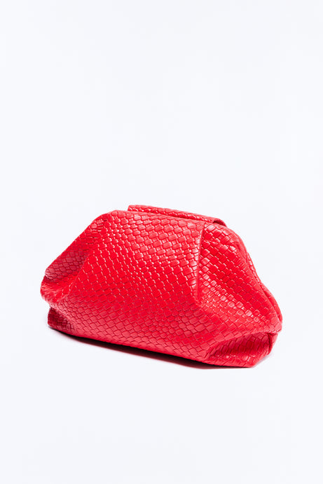 Effortless Touch Faux Leather Clutch - Red