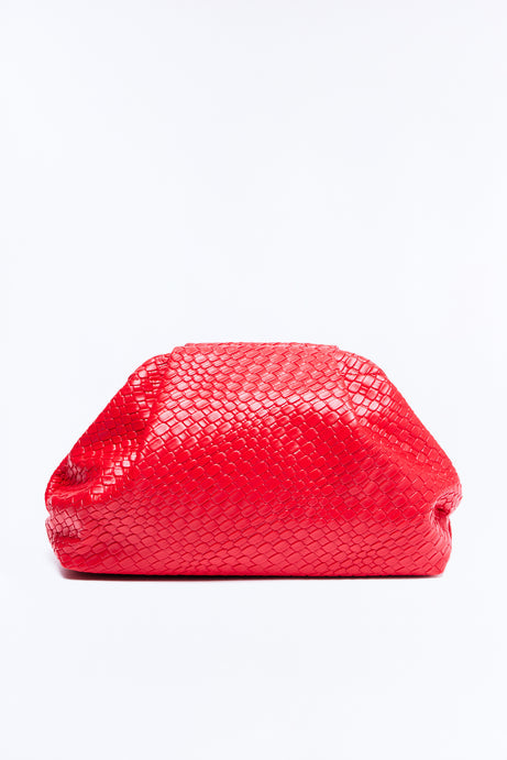 Effortless Touch Faux Leather Clutch - Red