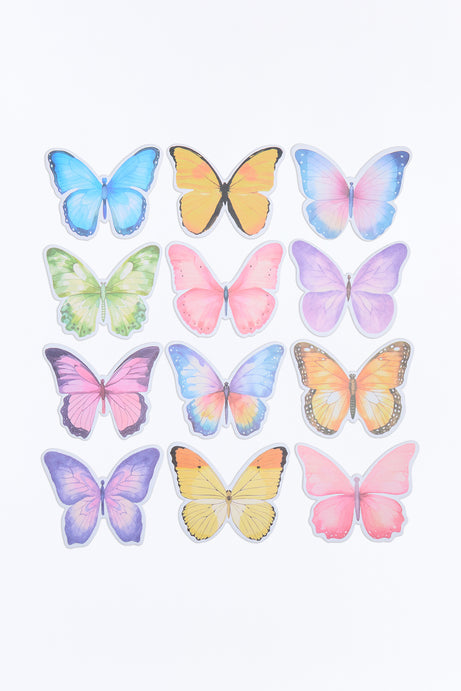 Butterflies Sticky Notes 12 Pack Set - Multi Color