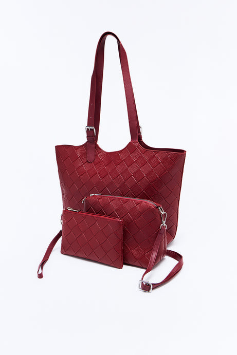 Toteally Together Faux Leather 3 Piece Tote Handbag Set