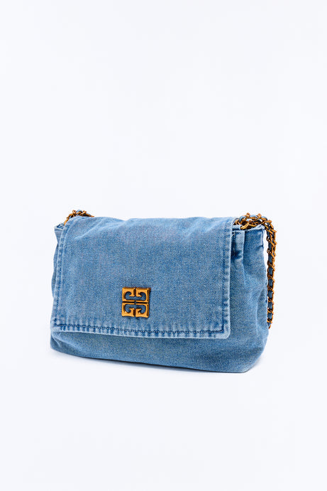 Not To Be Messed With Denim Shoulder Handbag - Denim