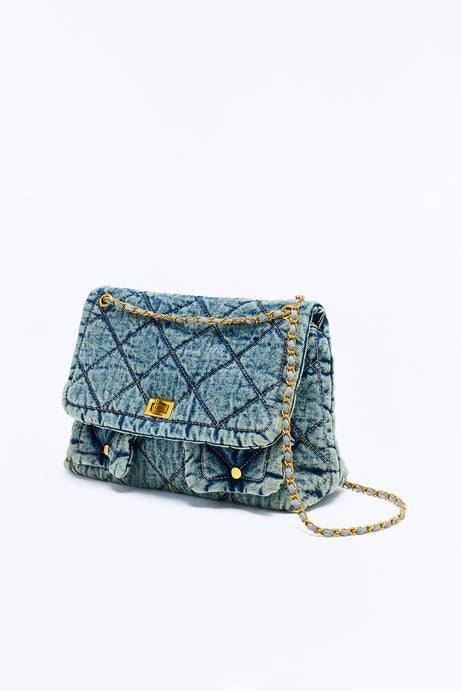 Quilt Trip Denim Oversized Shoulder Handbag