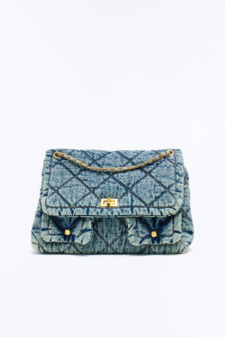 Quilt Trip Denim Oversized Shoulder Handbag