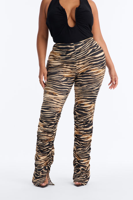 Labeled Luxe Stacked Skinny Pant - Tan/Multi