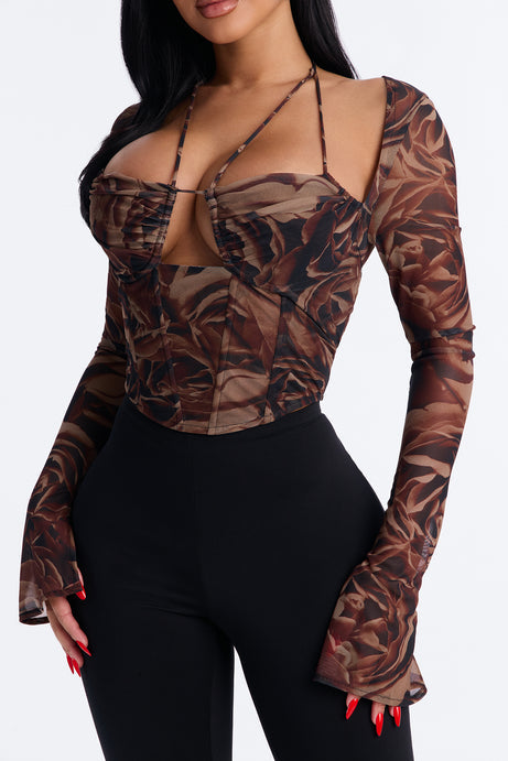 Miranda Mesh Floral Corset Top