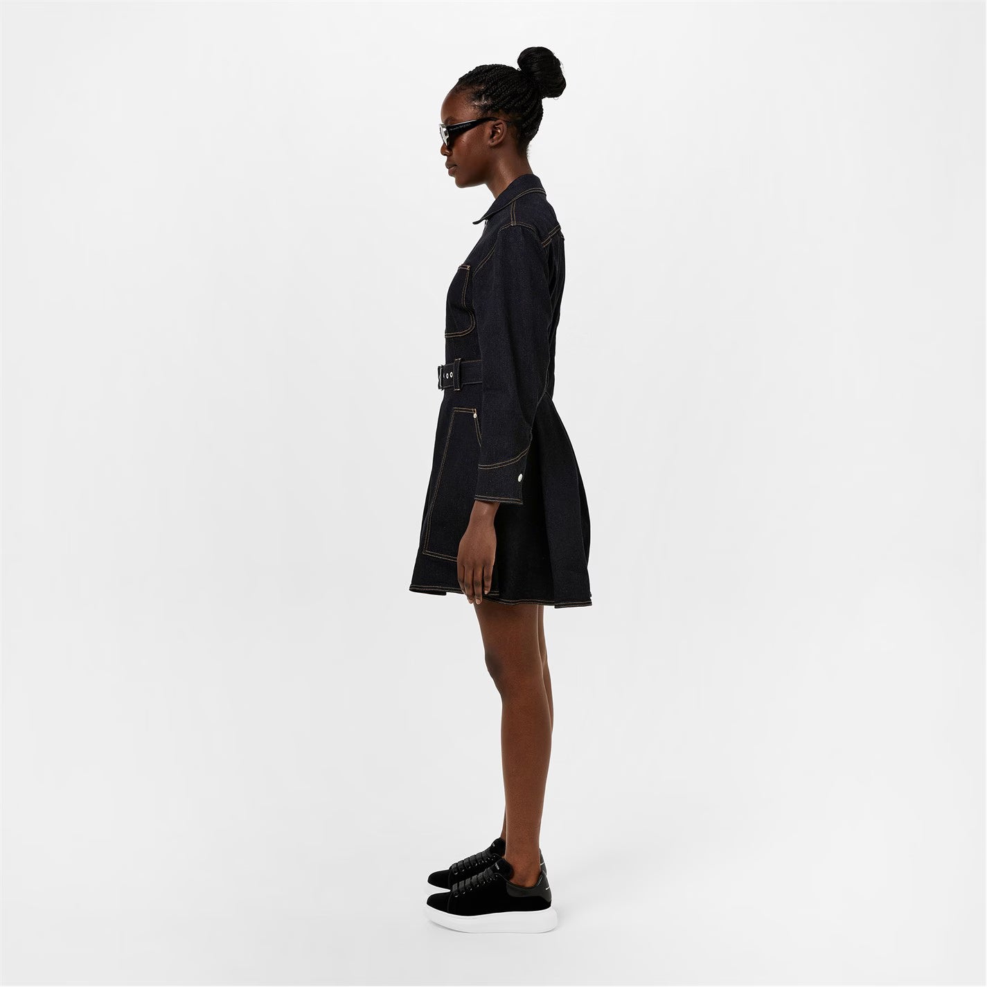Women's Logo Print Leather Oversized Trainers