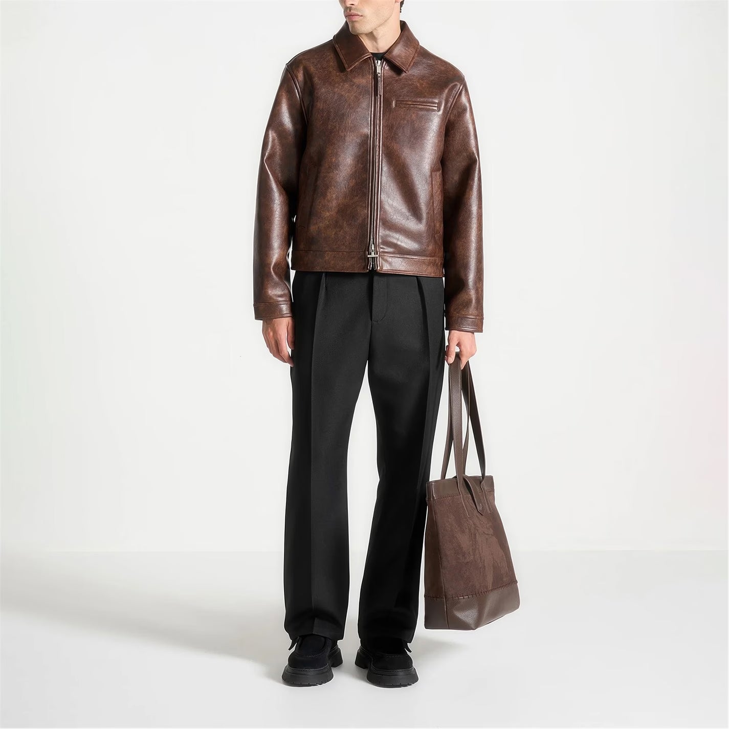 Mens Laurent Vintage Leather Jacket