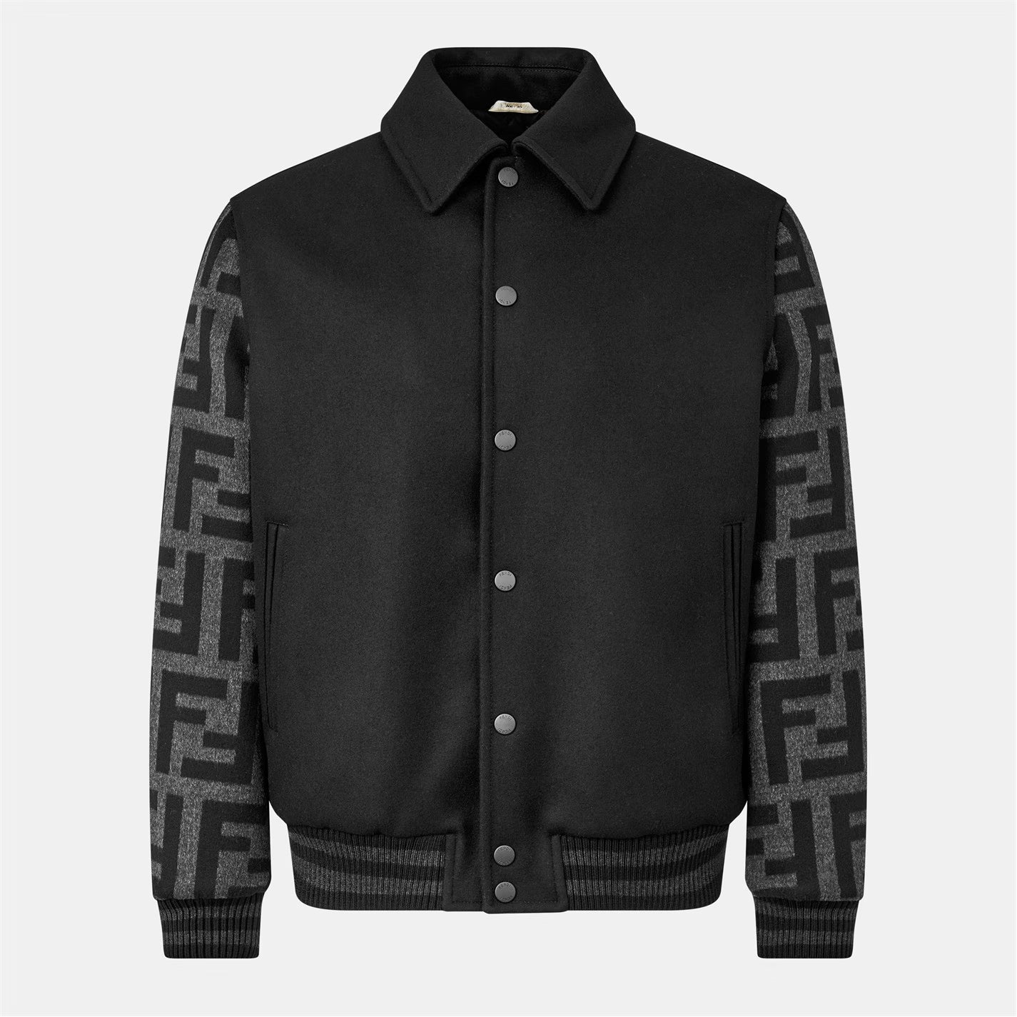 FENDI Men's Felt Blouson Wool Long Sleeve Coach Jacket