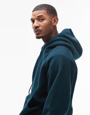 Carhartt WIP helix fleece oversized pullover hoodie in dark green