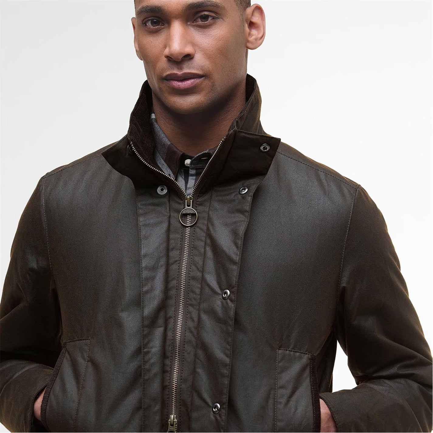 Barbour Men's Modern Border Water Resistant Long Sleeve Wax Jacket