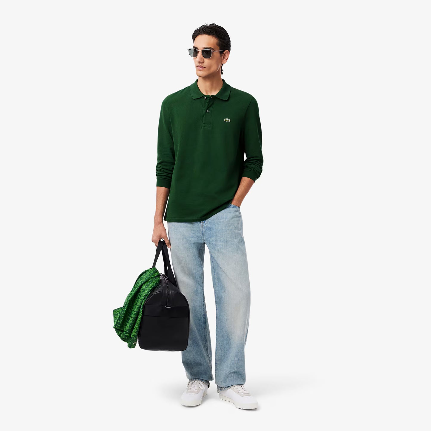 Classic Fit Long Sleeved L.12.12 Polo Shirt