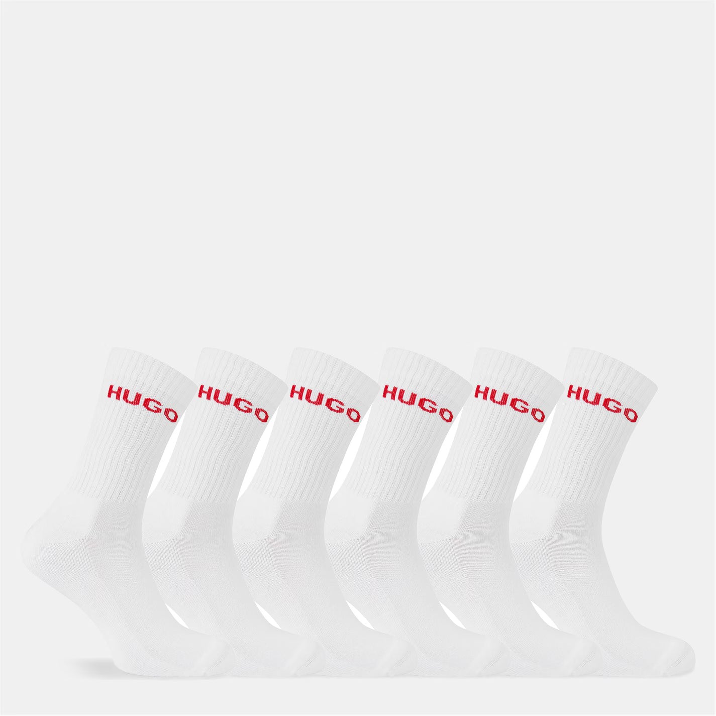 Men's Ribbed Logo 6-Pack Crew Socks