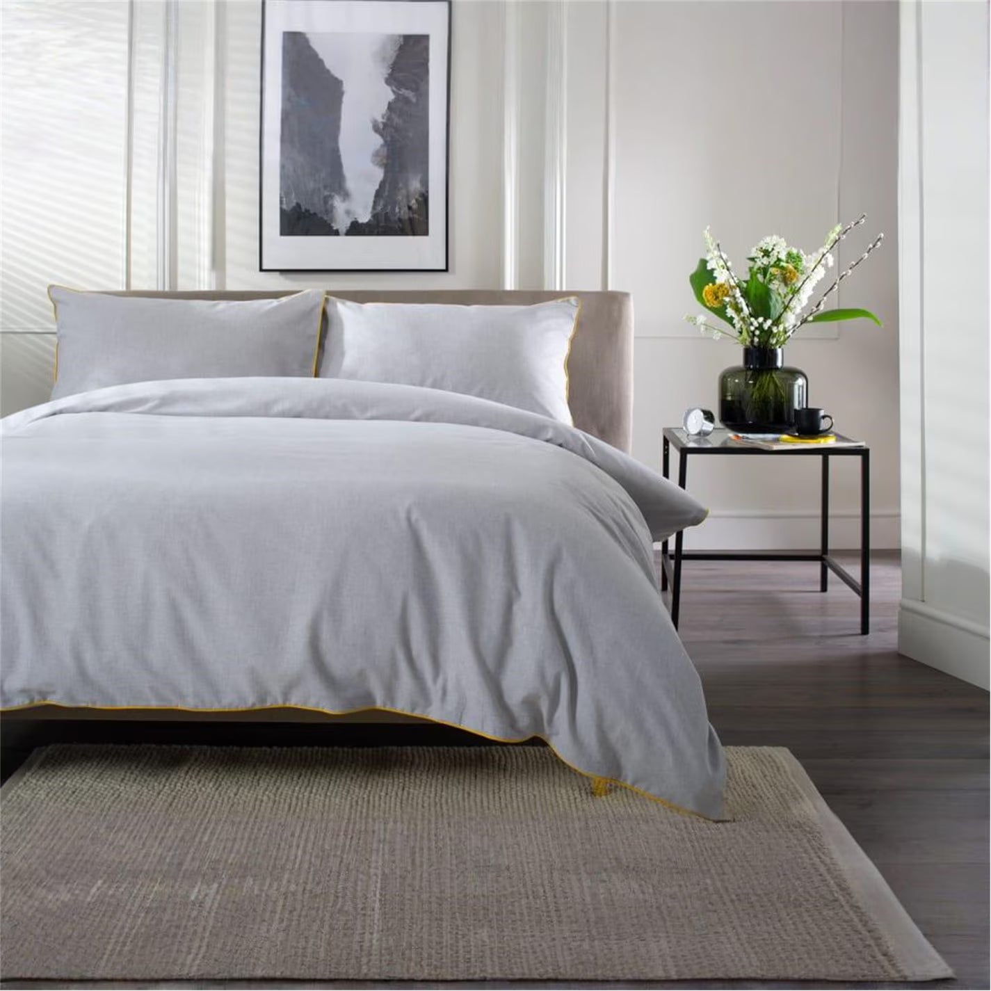 Yorkie Grey Duvet Cover Set