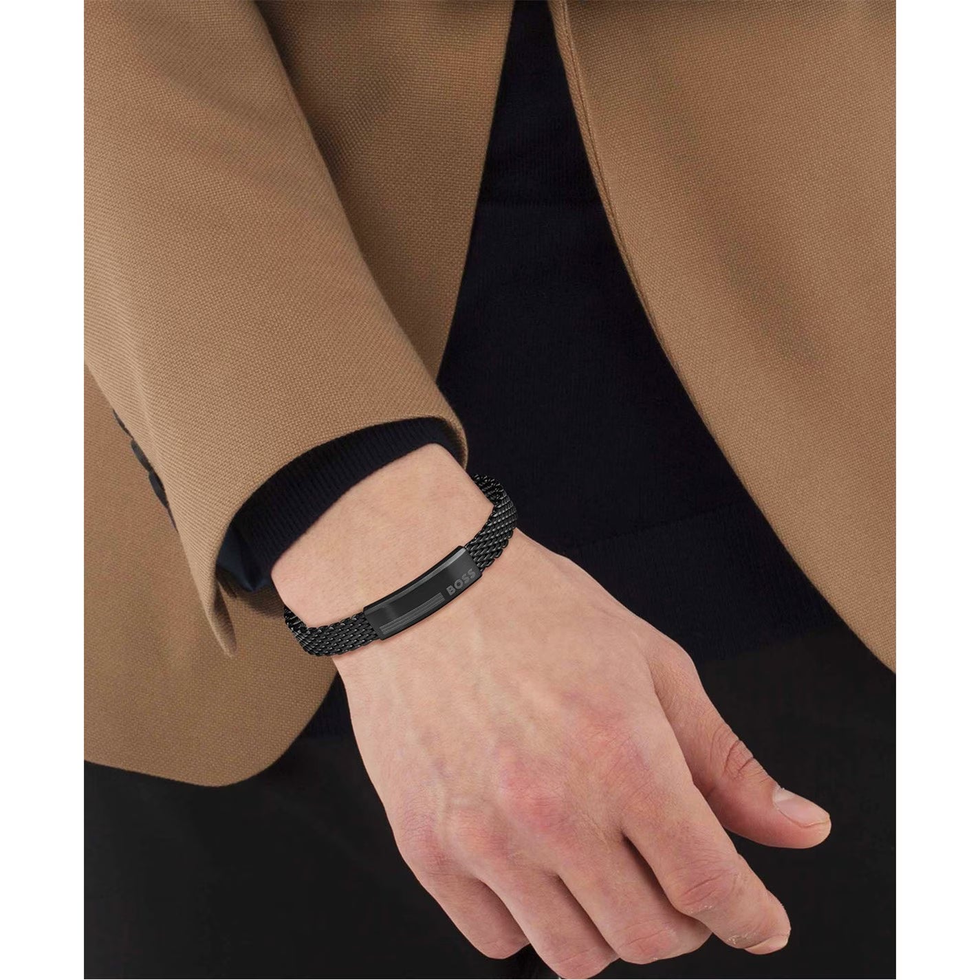 Boss Men's Alen Branded Plate Bracelet