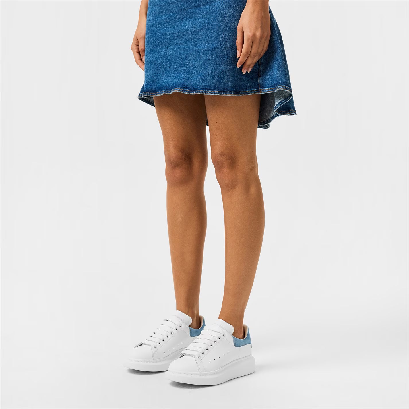 Women's Logo Print Leather Oversized Trainers