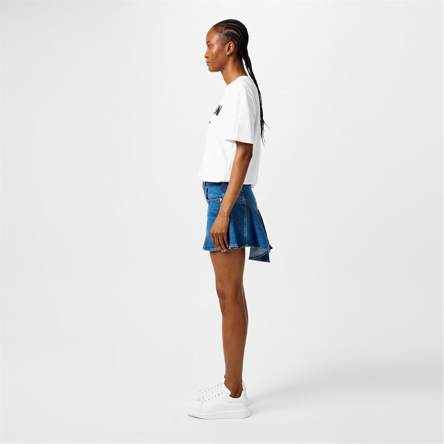 Women's Logo Print Leather Oversized Trainers