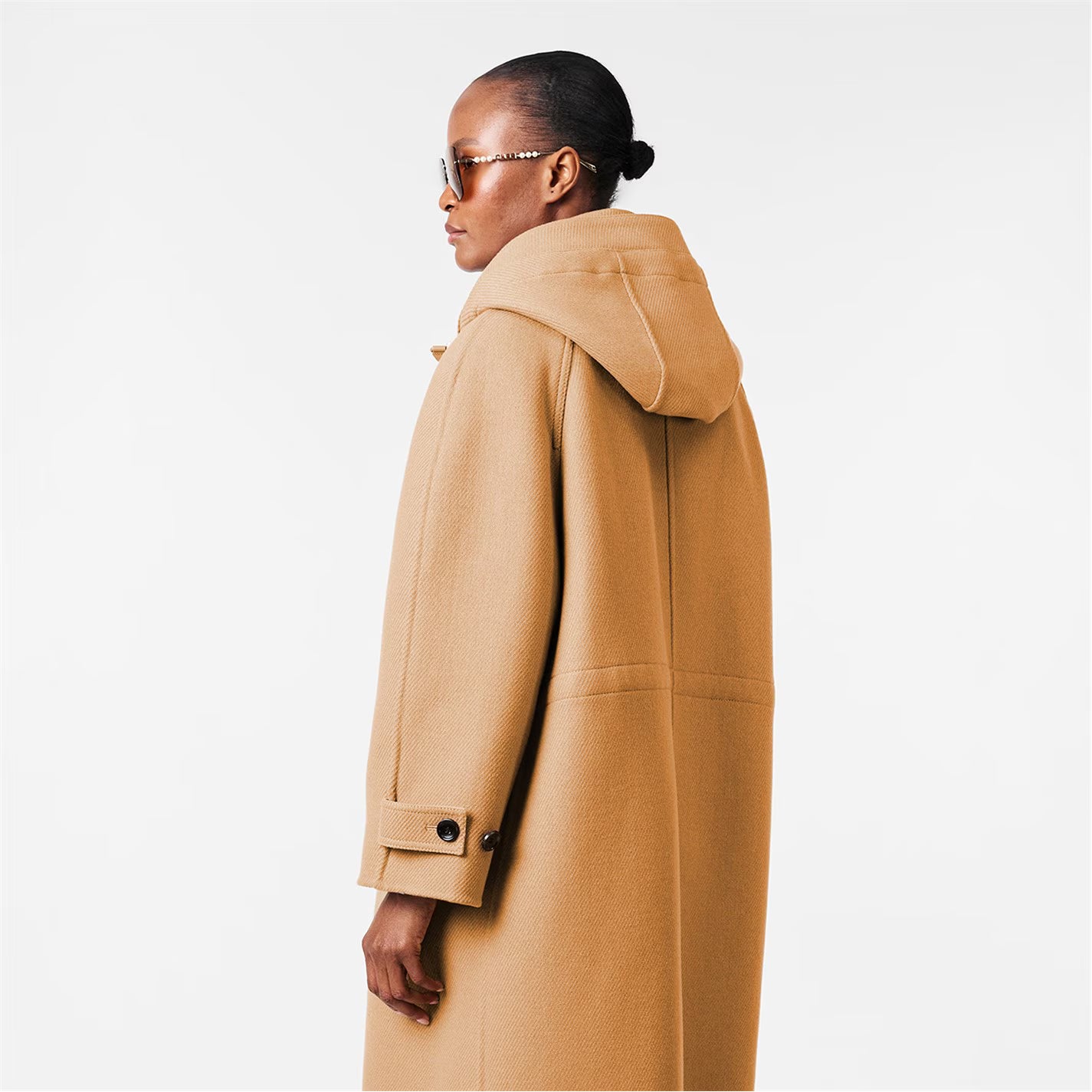 Women's Wool Cashmere Detachable Hood Overcoat