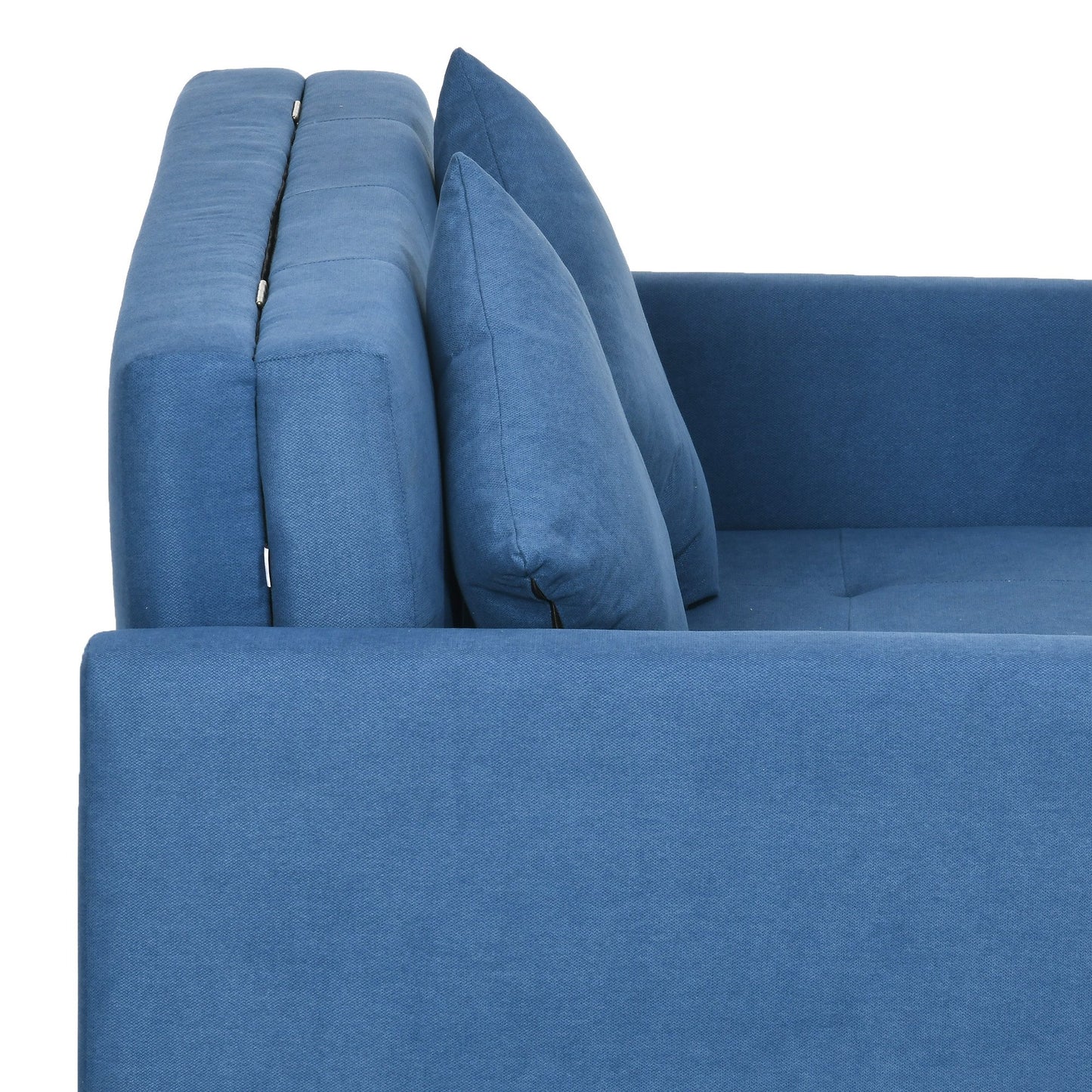 HOMCOM 2 Seater Modern Sofa Bed with Hidden Storage - Blue