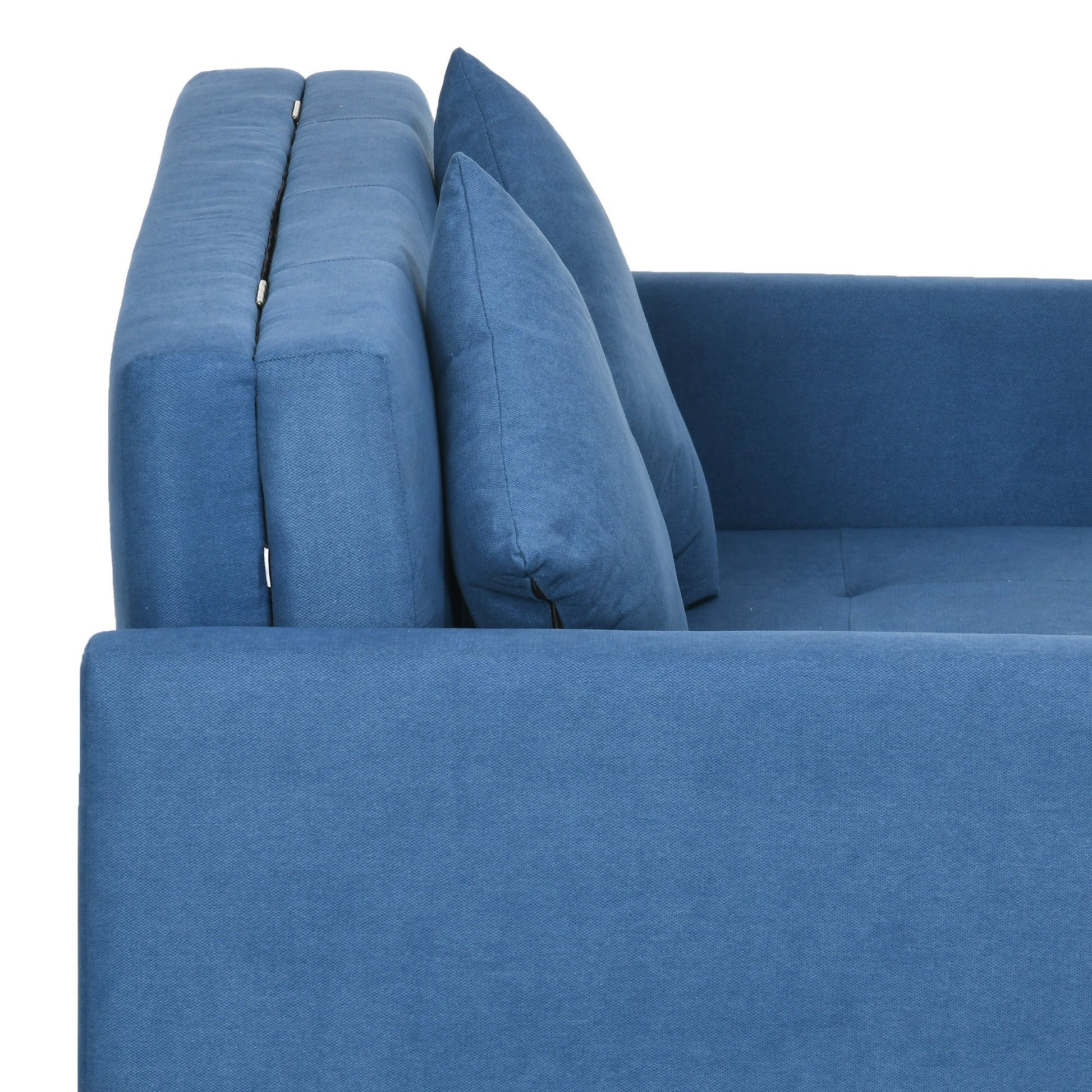 HOMCOM 2 Seater Modern Sofa Bed with Hidden Storage - Blue