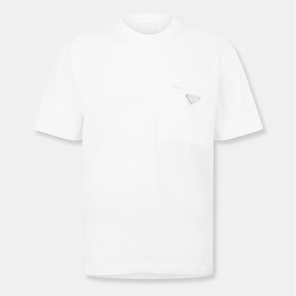 Men'S Plain Cotton Badge Pocket T-Shirt
