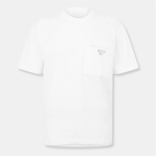 Men'S Plain Cotton Badge Pocket T-Shirt