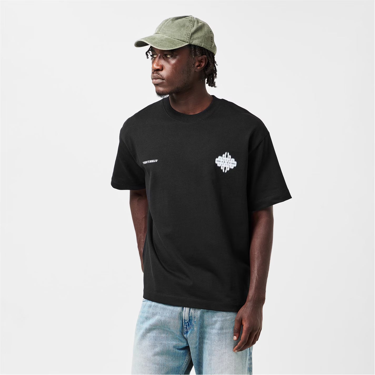 Mens Blurred Graphic Emblem T-Shirt
