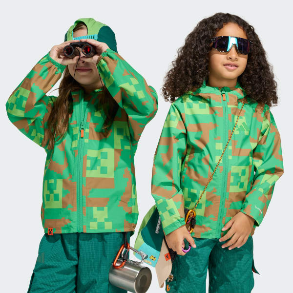 adidas Minecraft Terrex 2 Layer Climaproof Rain Jacket