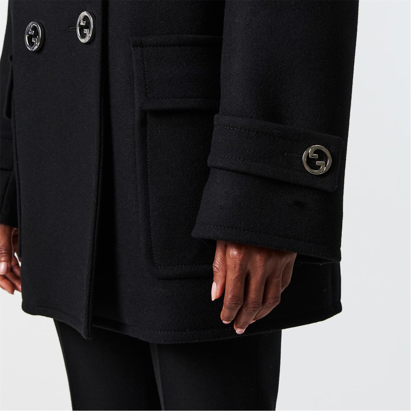 Women's Wool Long Sleeve Oversized Fit Pea Coat