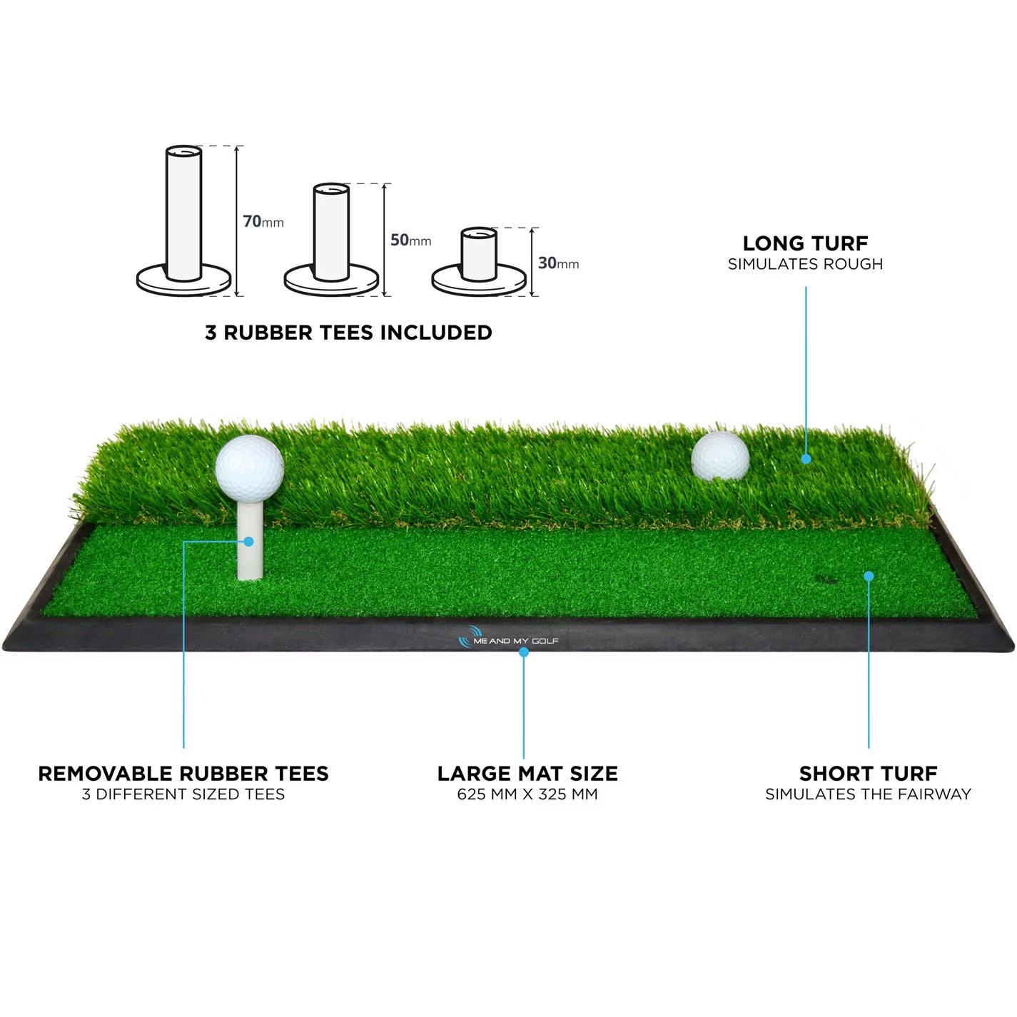 Me And My Golf Dual-Turf Golf Hitting Mat