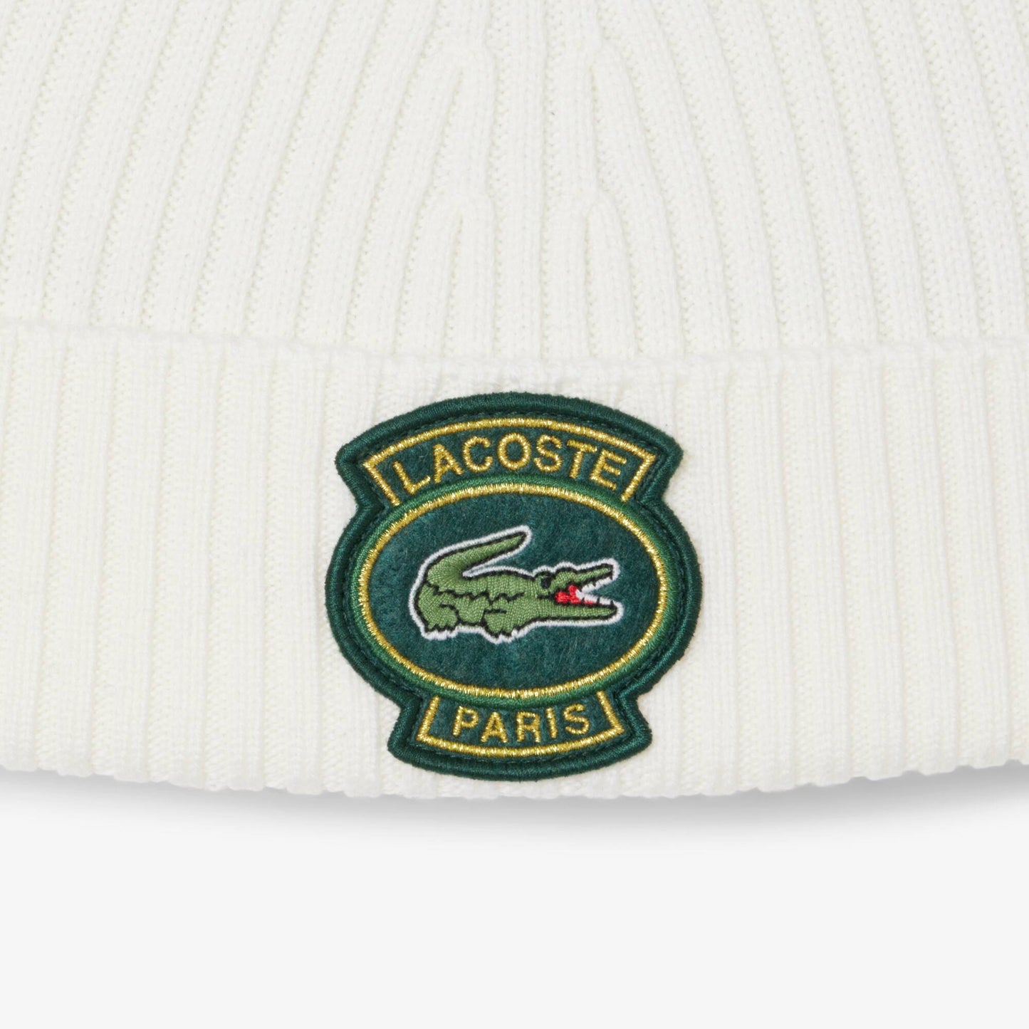 Ribbed Wool Badge Beanie