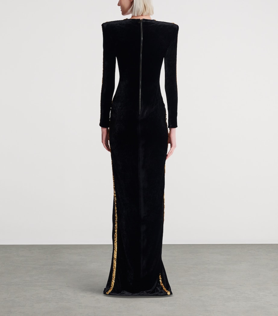 Velvet Embellished Gown