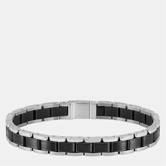 Men's Metal Links Stainless Steel Magnetic Closure Bracelet