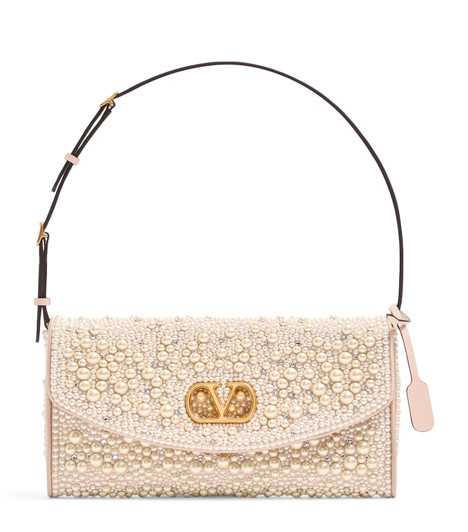 Beaded Vain Soft Shoulder Bag