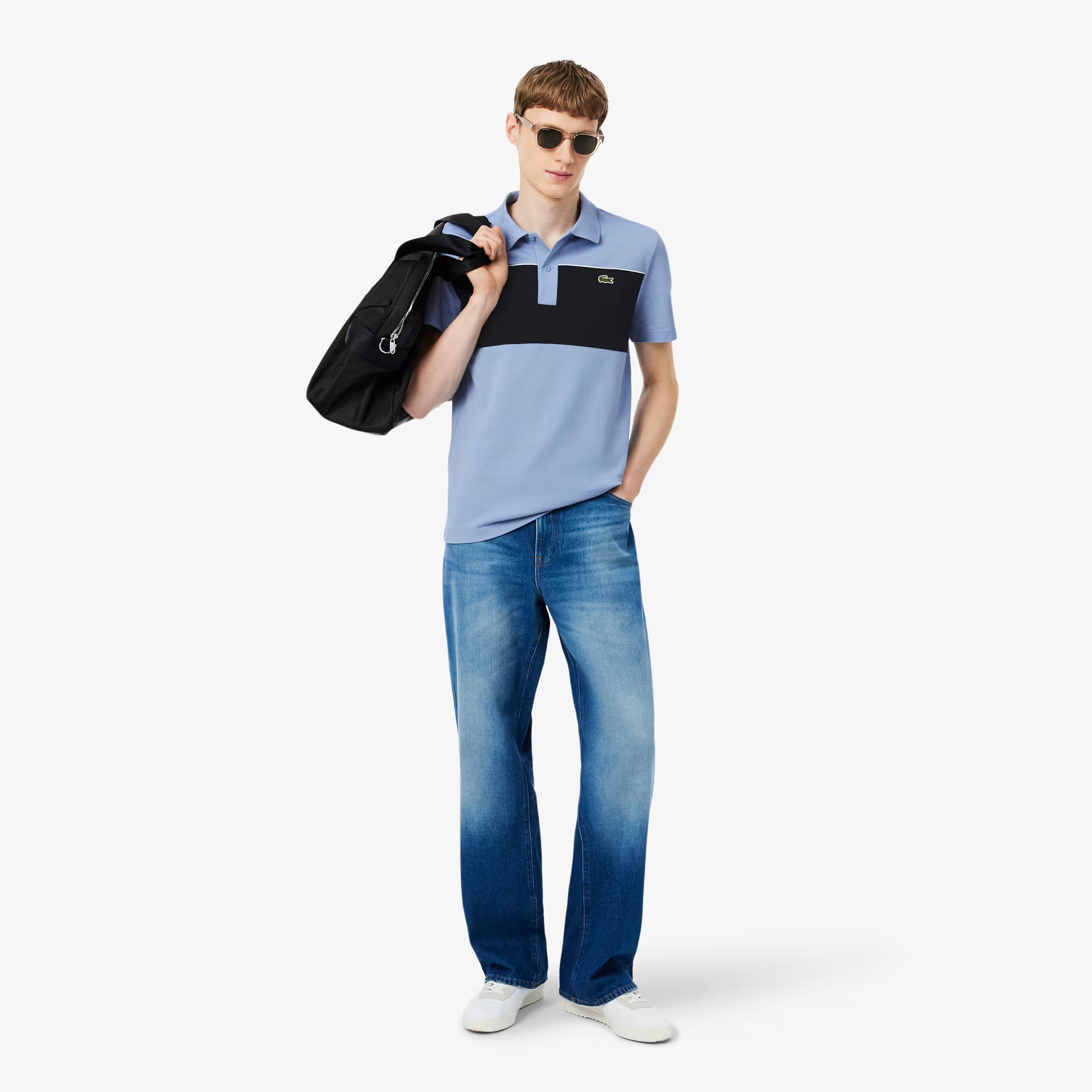 Regular Fit Colour-Block Piqu e9 Polo Shirt