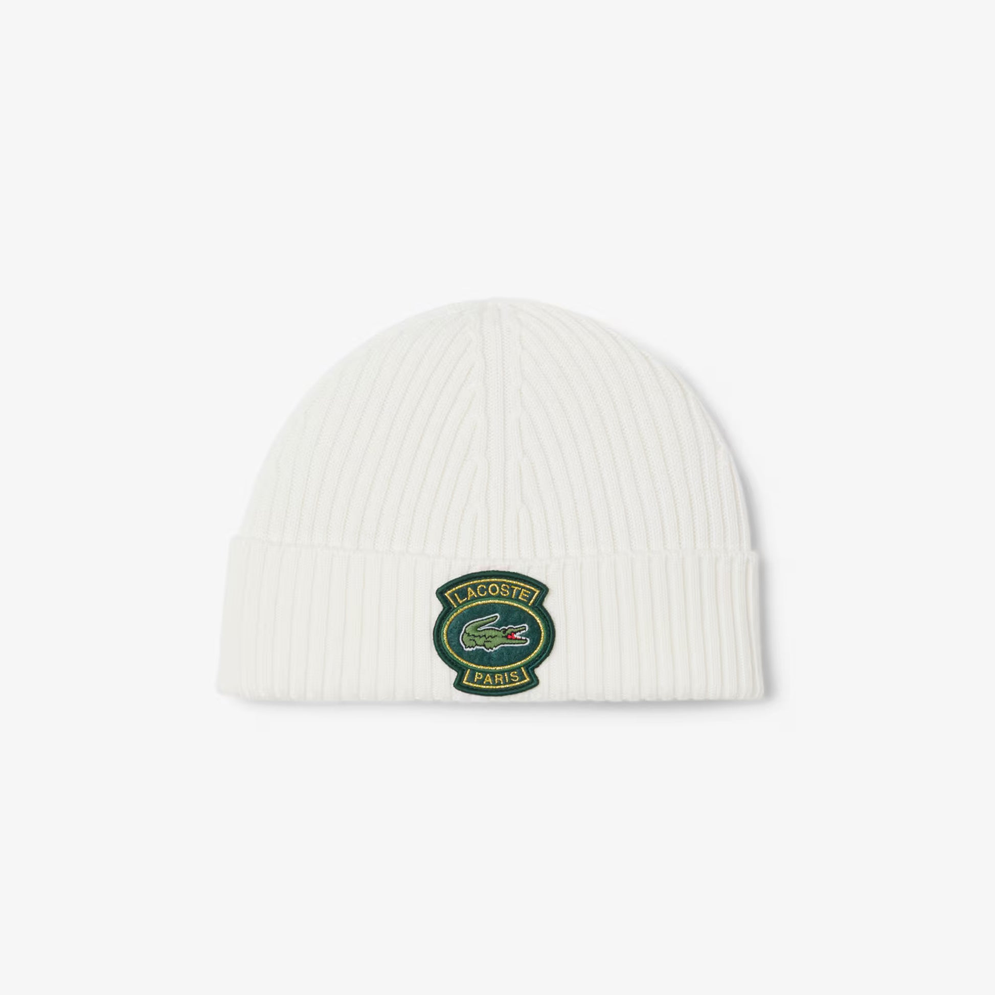 Ribbed Wool Badge Beanie