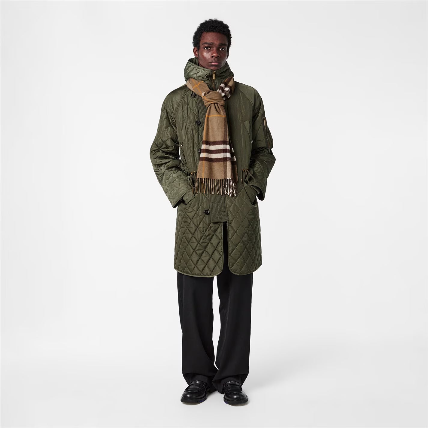 Unisex Check Cashmere Scarf