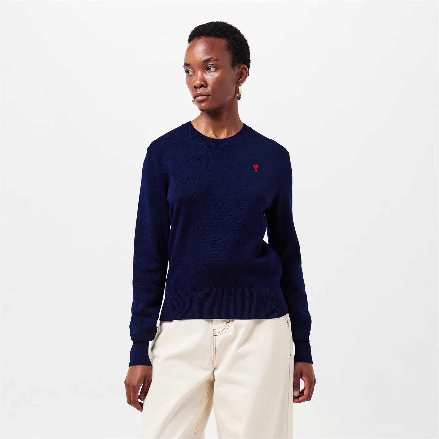 Wool Ami de Coeur Crew Neck Sweater