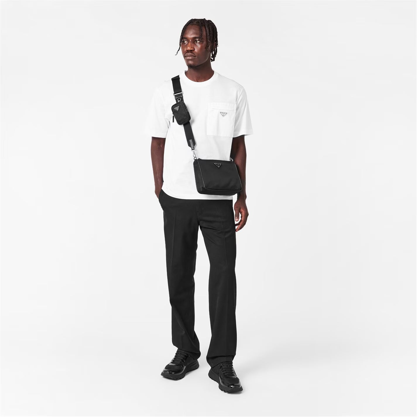 Men'S Plain Cotton Badge Pocket T-Shirt