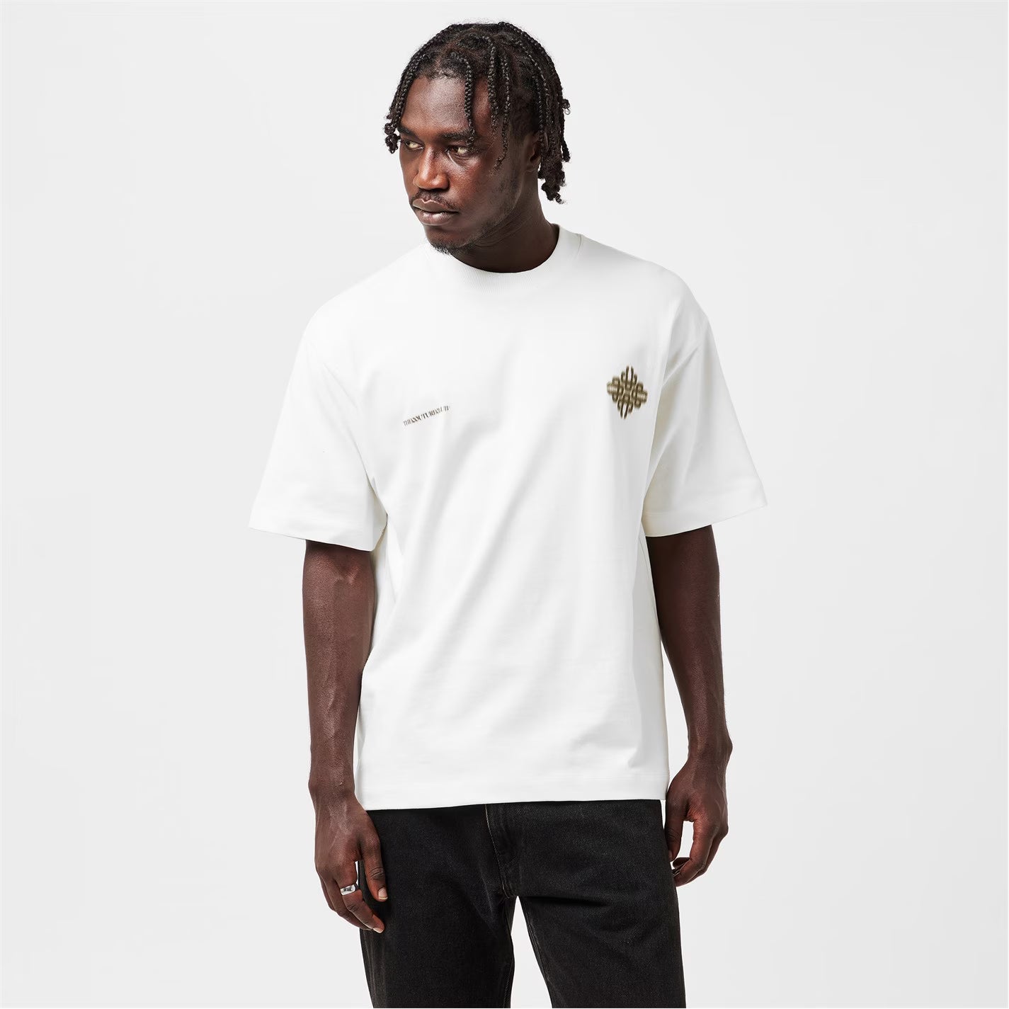 Mens Blurred Graphic Emblem T-Shirt