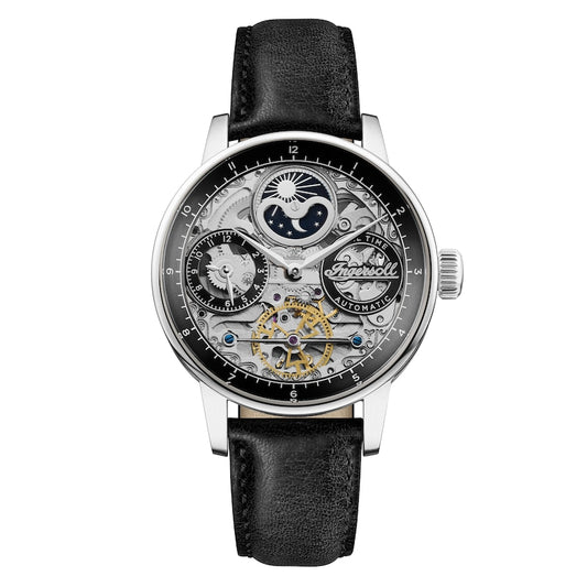 Ingersoll 1892 The Jazz Men's Automatic Black Leather Strap Watch
