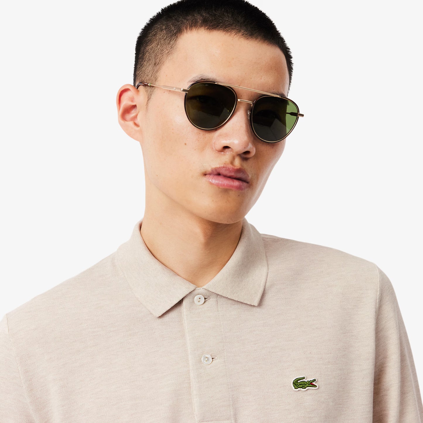 Classic Fit Long Sleeved L.12.12 Polo Shirt