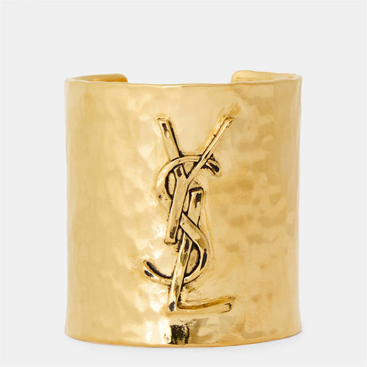 Women's Large Monogram Metal Cuff Bracelet