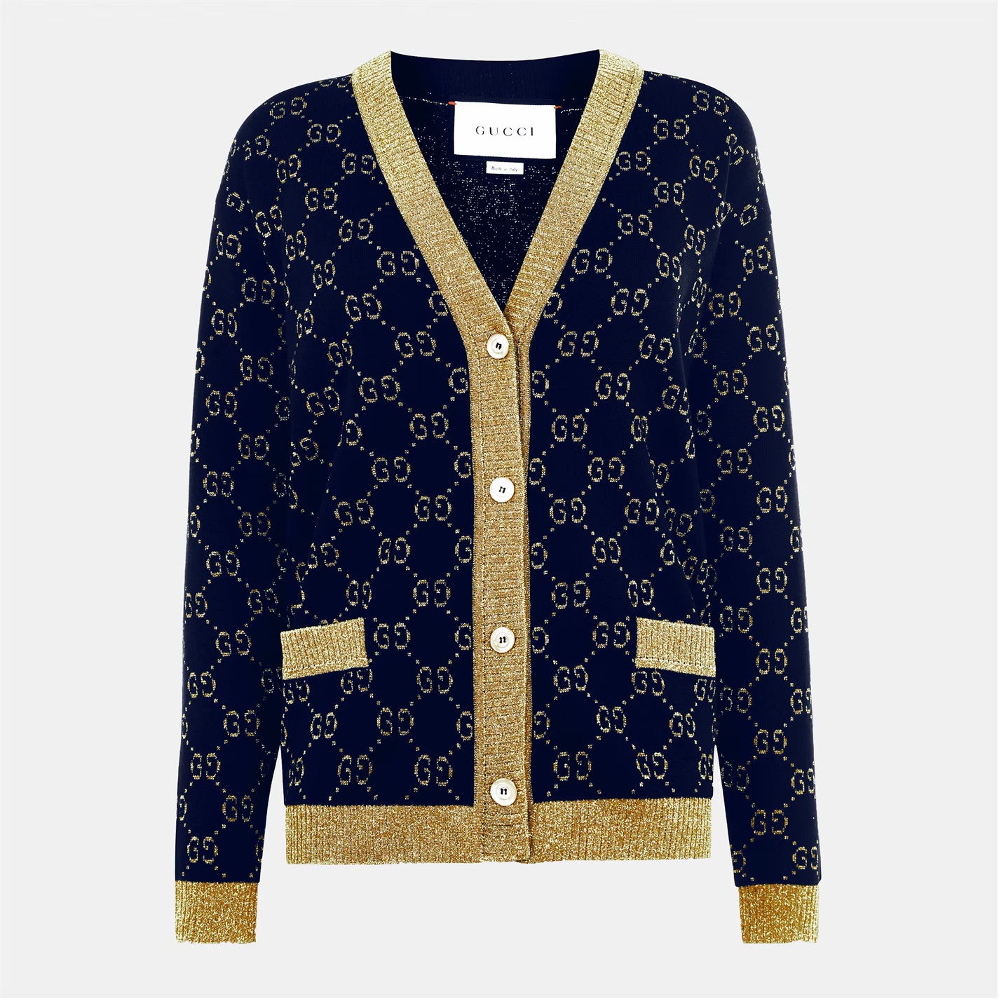 Women's GG Cotton Lamé Cardigan